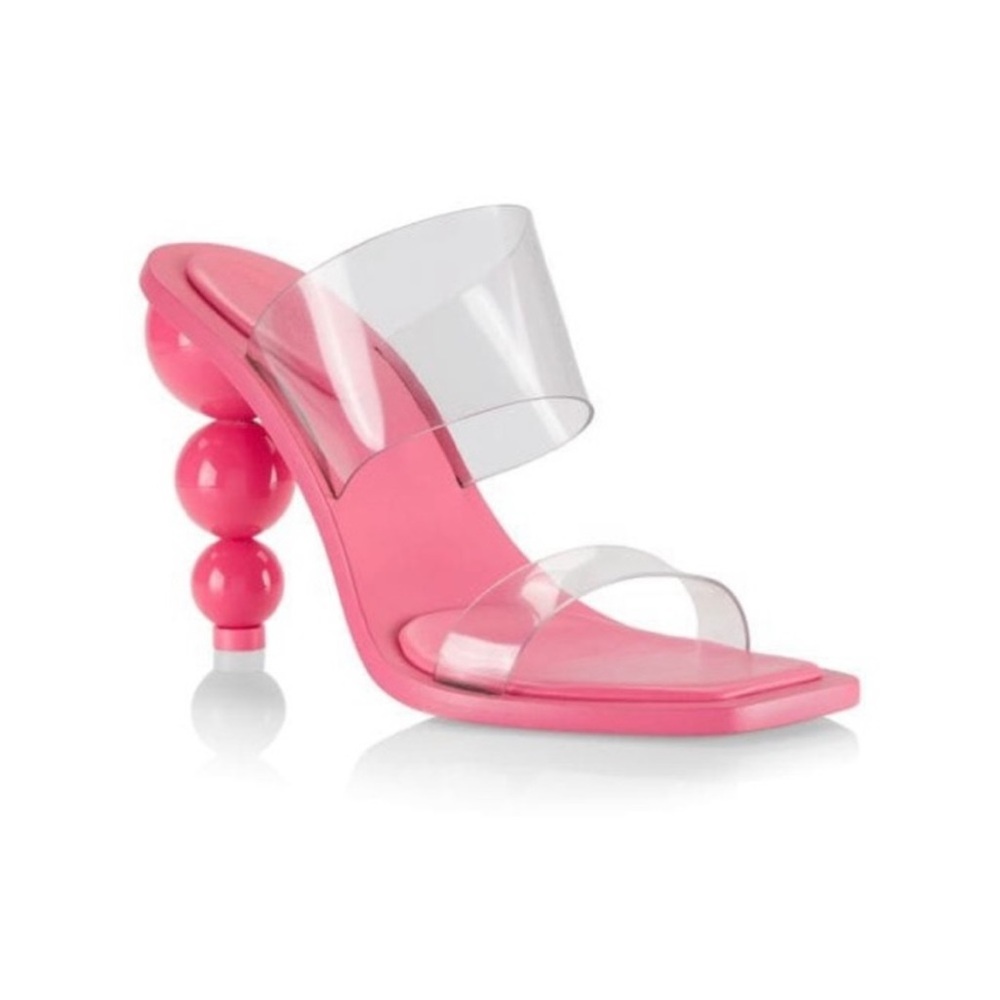 Cult Gaia Vita Vinyl Stacked Heels. Size 7